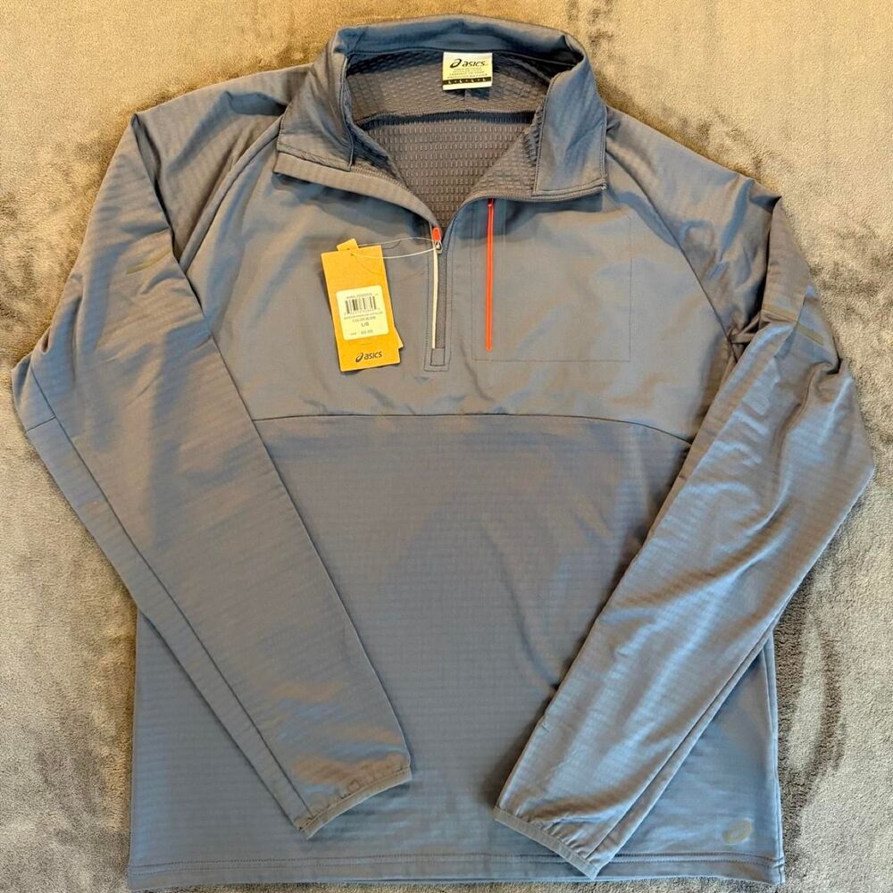 Asics Men's Blue and Grey Sweatshirt